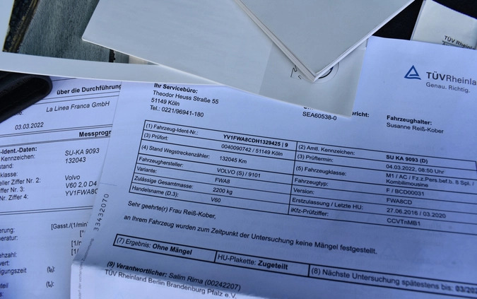 Volvo V60 cena 57900 przebieg: 162000, rok produkcji 2016 z Krzanowice małe 781